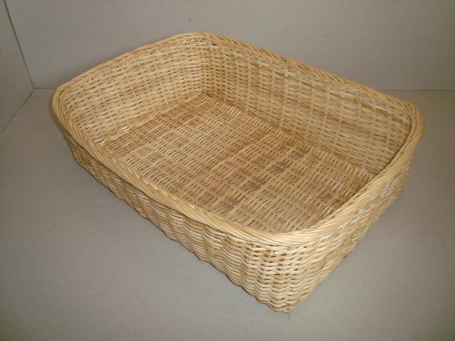 Square shaped cane laundry basket with open top